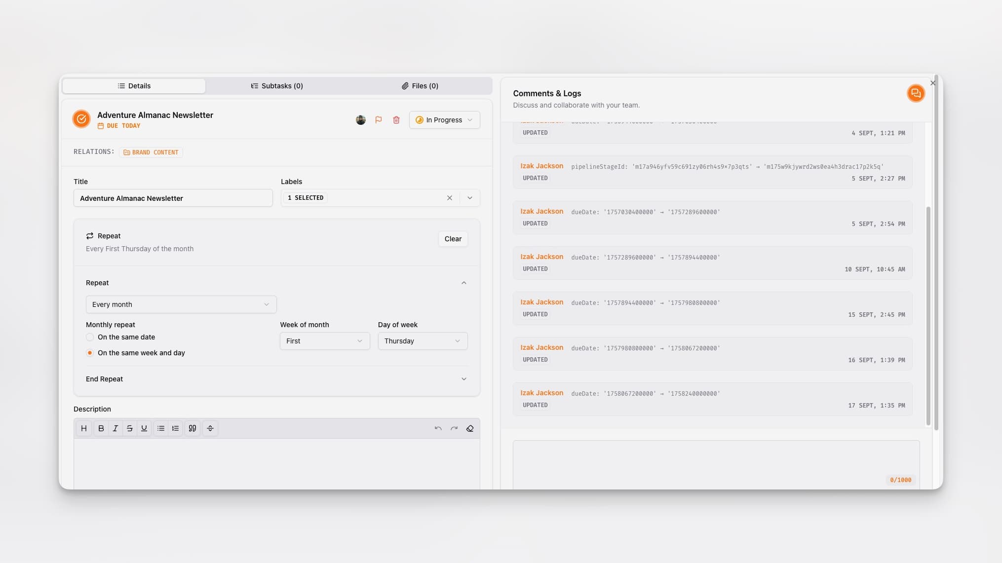 53° Task Management