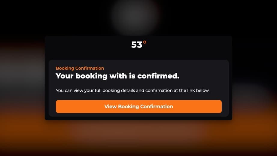 53°  Booking Confirmation Email