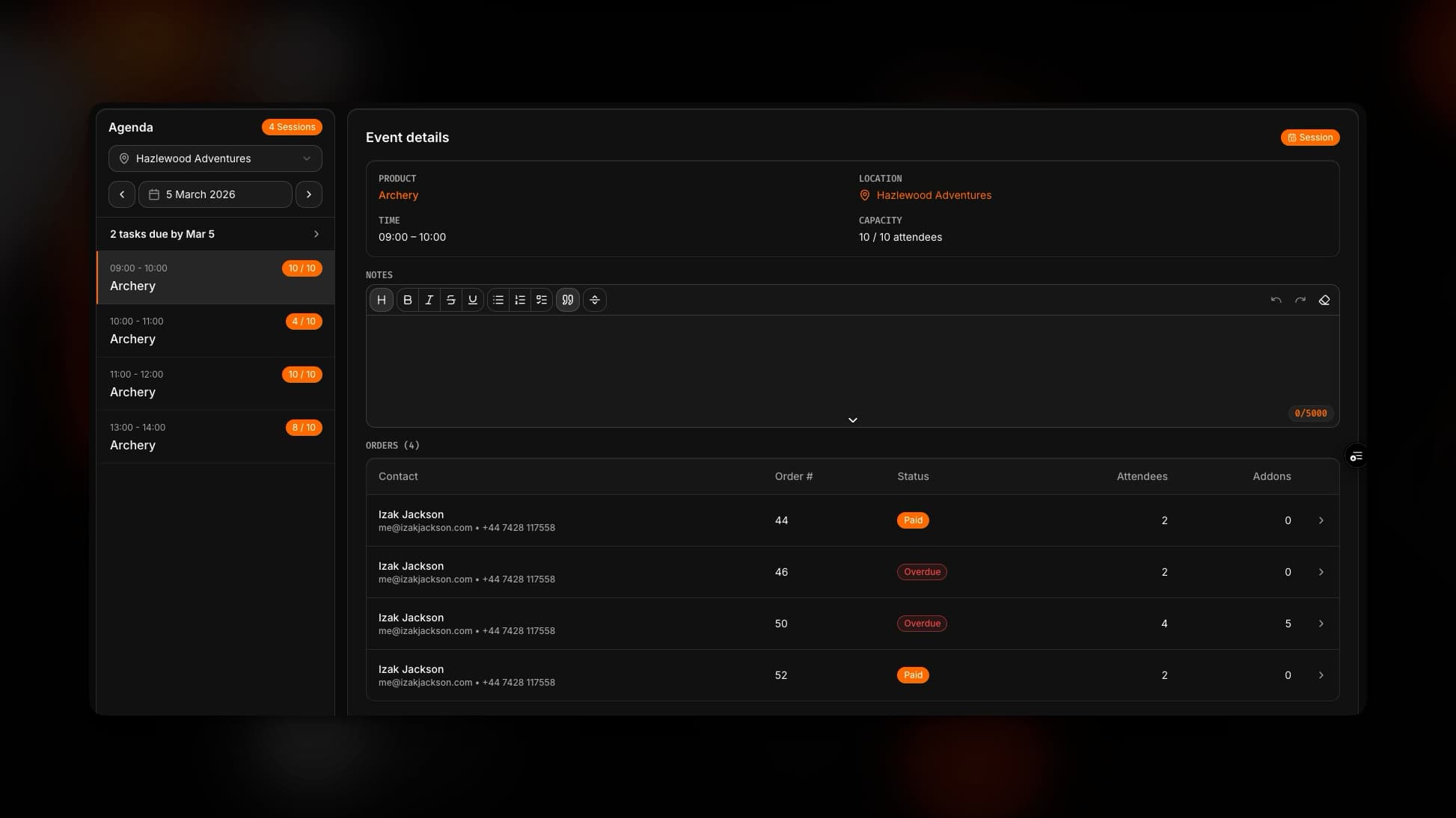 53° Day Plan Mannifest