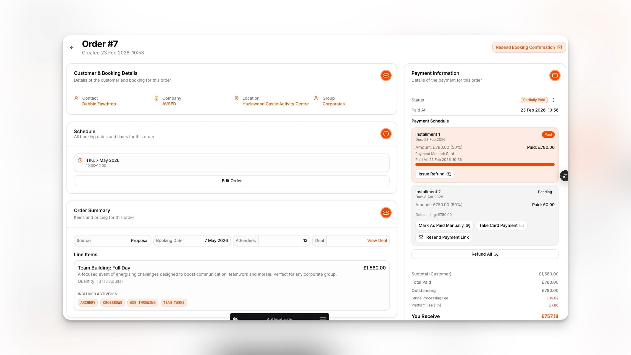53° Order Page - Light