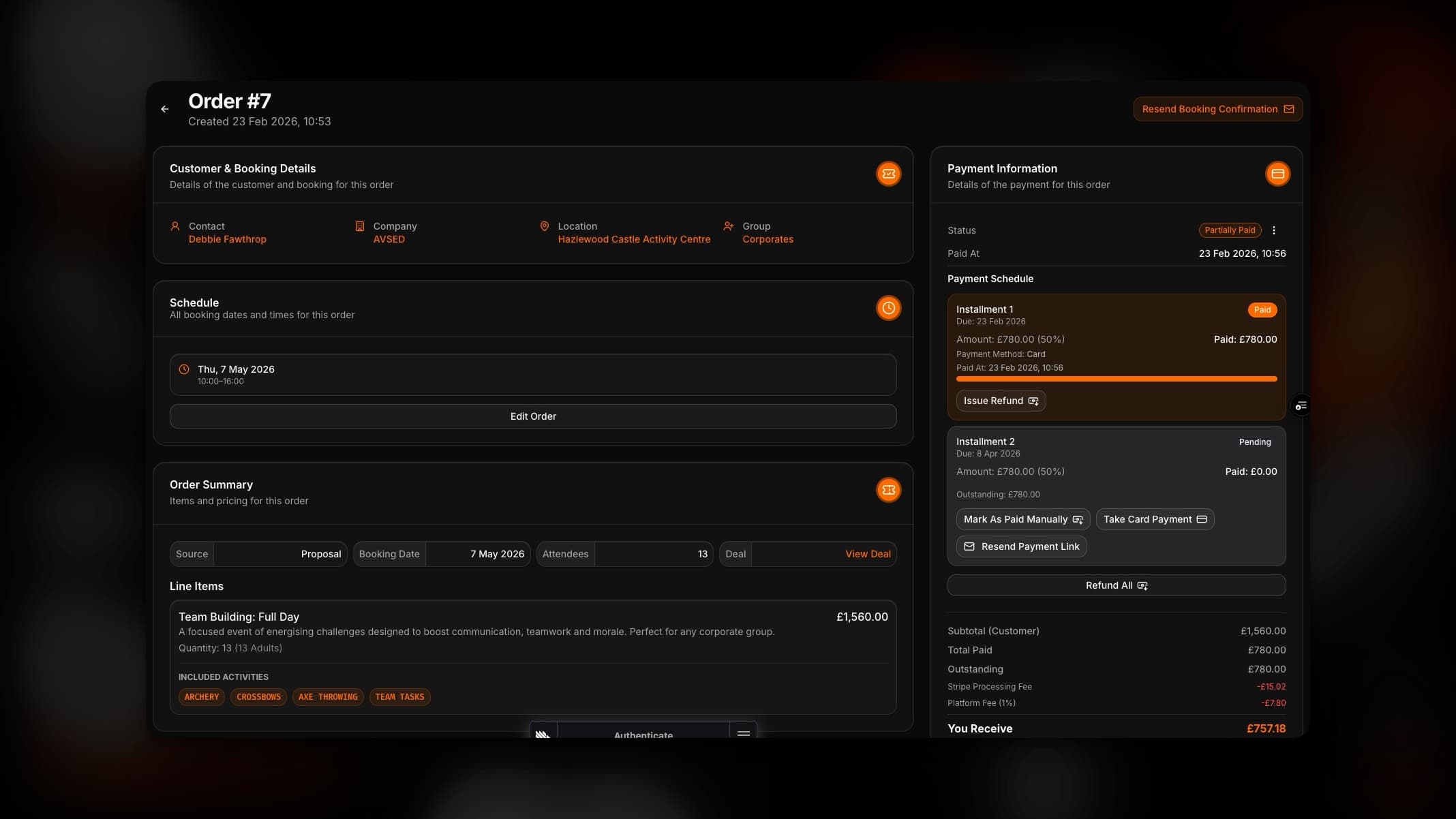53° Order Page - Dark