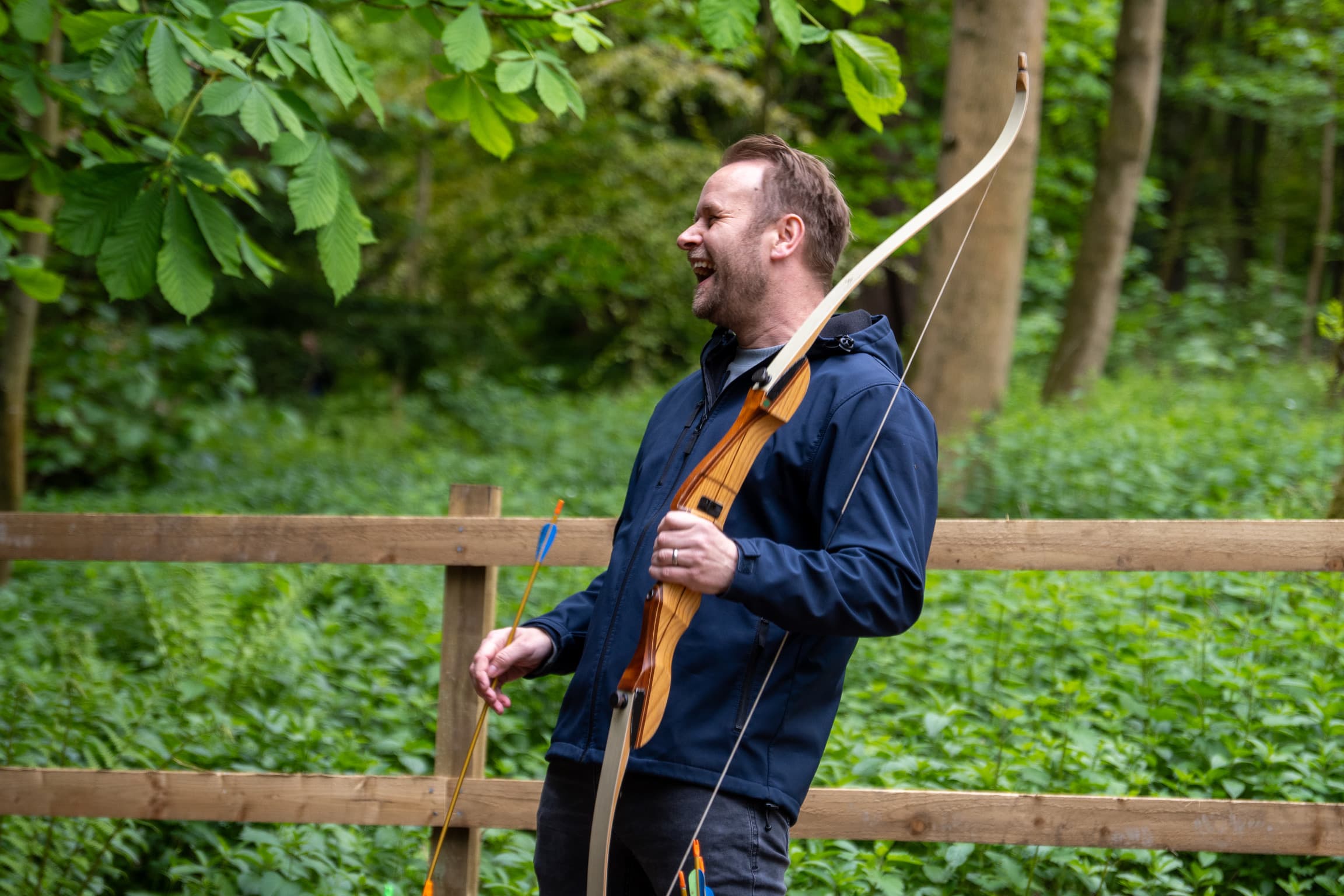 delivering an archery session filled with laughter
